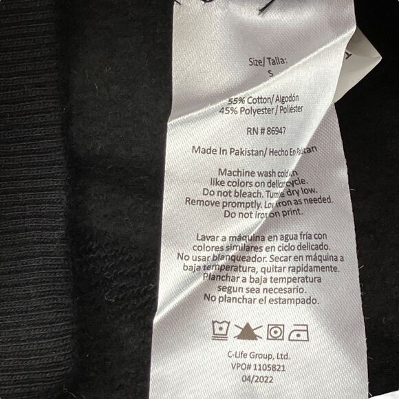 Basketball Graphic Hoodie Mens S Black Flame Ball Streetwear Skater Pullover NEW - Picture 10 of 13